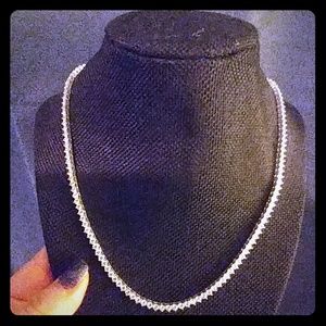 Swarovski/zirconia silver necklace